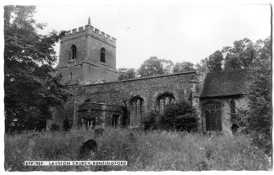 010 - Layston Church
F. Frith of Reigate, no series number on the reverse but also no roof on the Nave which makes the photo after 1953
