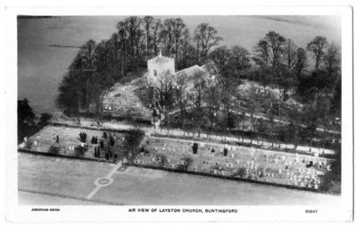 011 - Layston Church from the air
From the Aerofilms series number 25947 this example is postmarked 1932.
